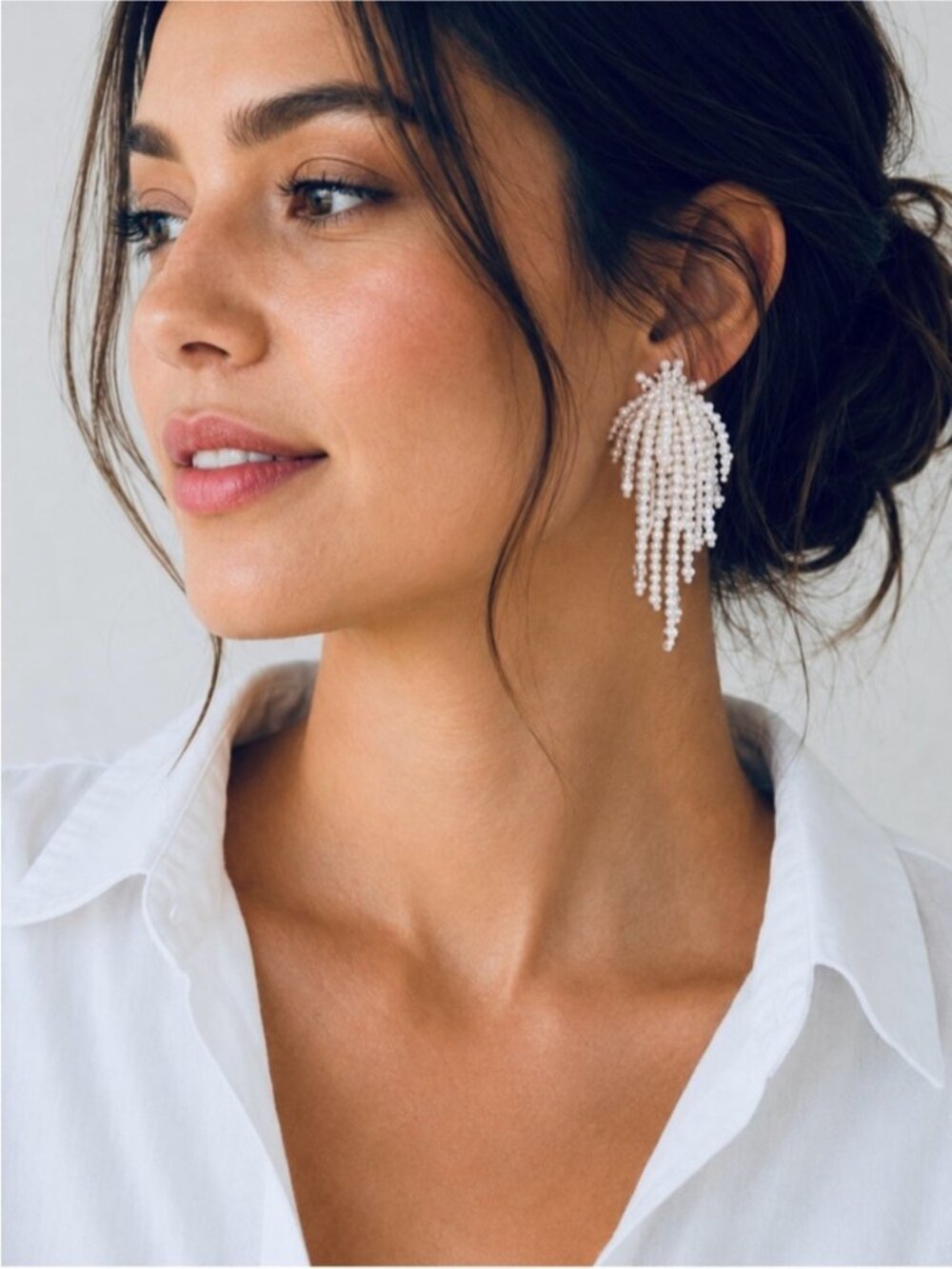 New! Chandelier Beaded Pearl Earrings (3011) NWOT